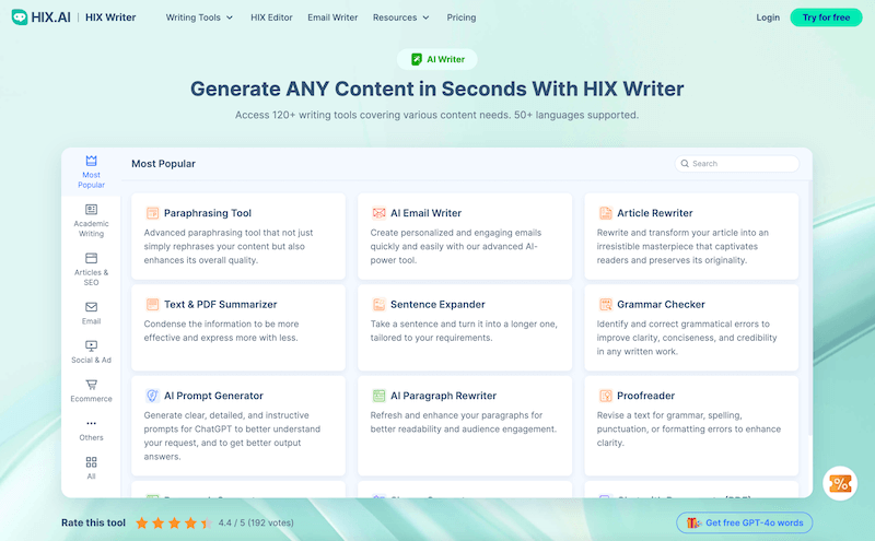 hix ai writer