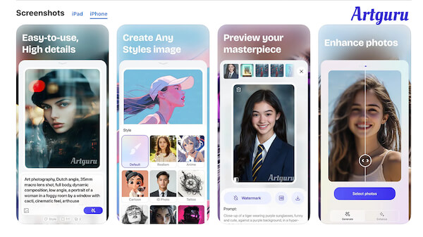 1. Artguru – lA meilleure appli pour améliorer la qualité des photos