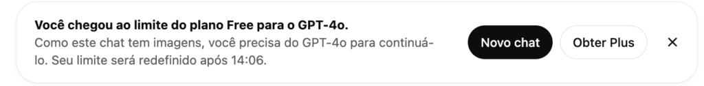 Acesso limitado do plano gratuito de ChatGPT