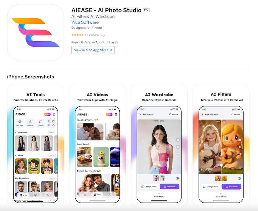 9. AIEase - ИИ-улучшитель фотографий