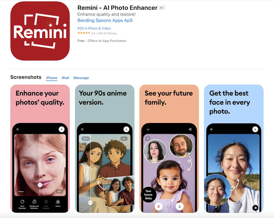 2. Remini – улучшение фото с помощью искусственного интеллекта