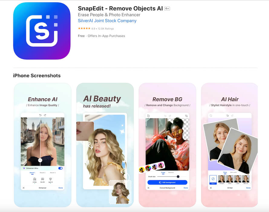 6. SnapEdit - улучшение фото с помощью искусственного интеллекта