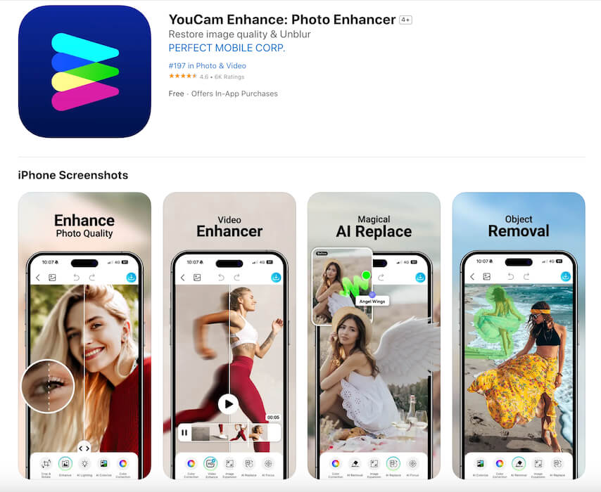 8. YouCam Enhance - программа для обработки фотографий
