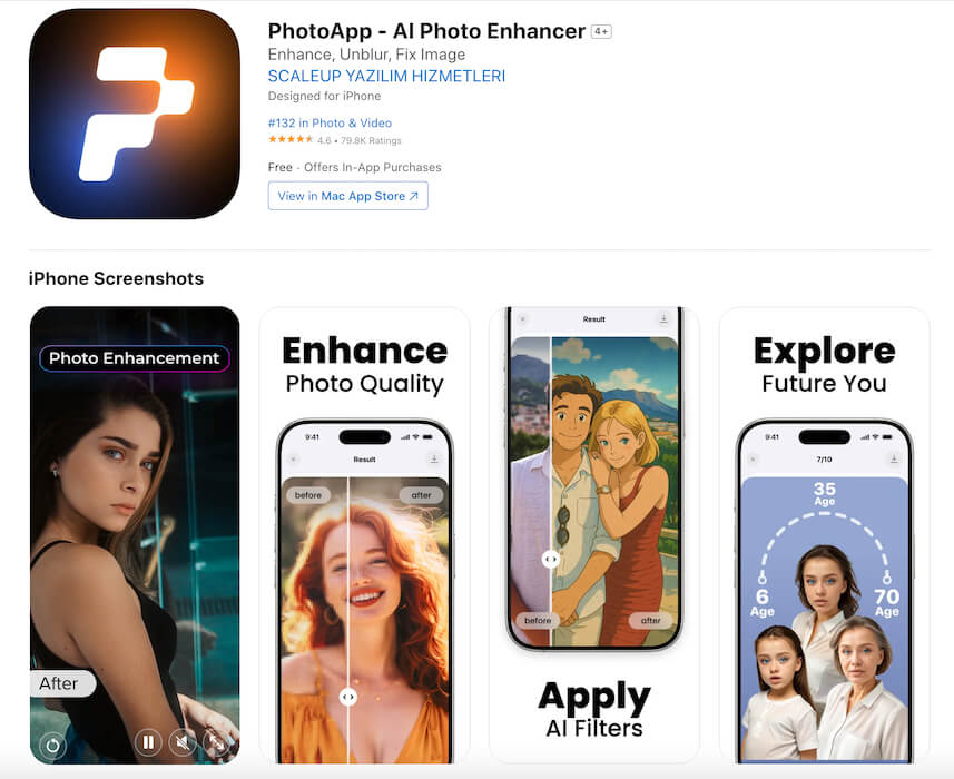 5. PhotoApp - улучшение фото с помощью искусственного интеллекта
