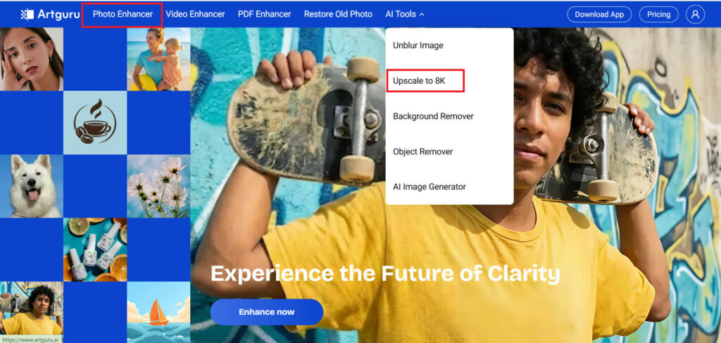 Choose Photo Enhancer or Image Upscaler