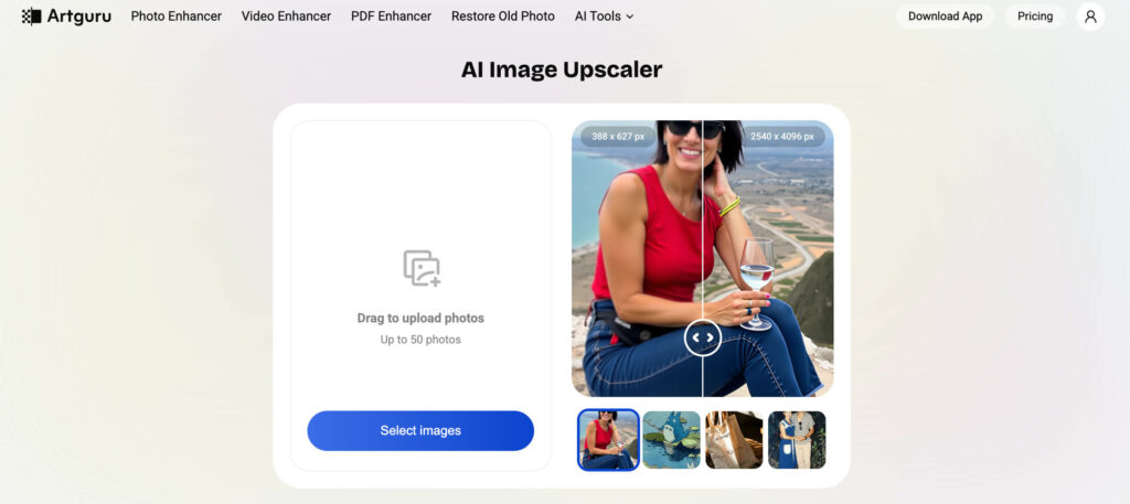 Artguru image upscaler