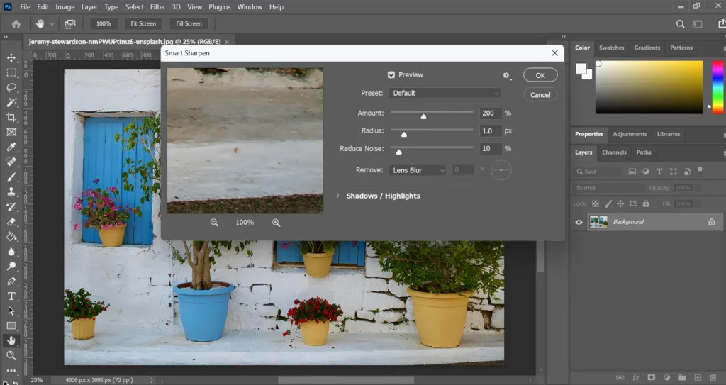 Image Sharpening in Photoshop: Smart Sharpen