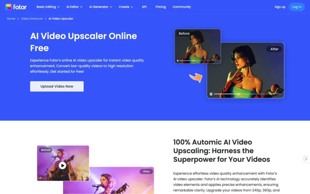 Fotor Video Upscaler