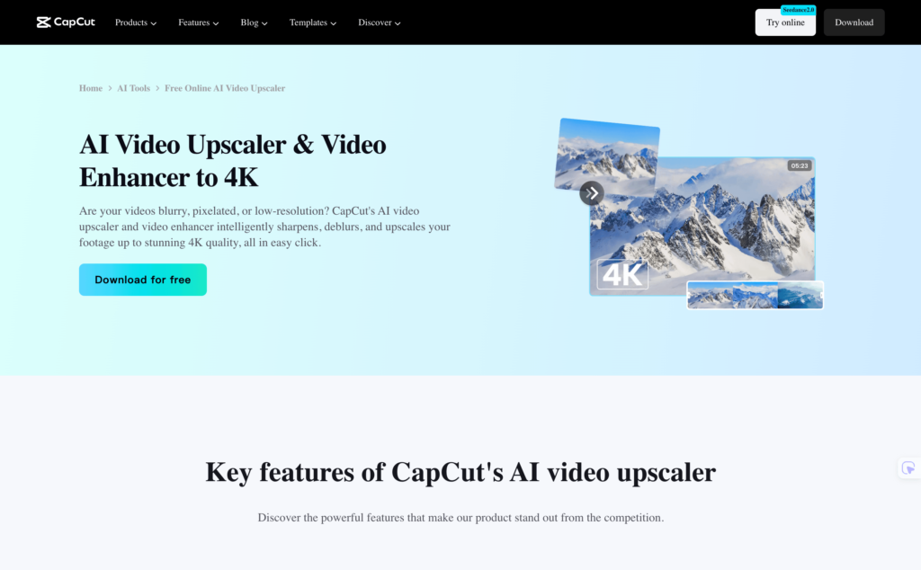 CapCut AI Video Upscaler