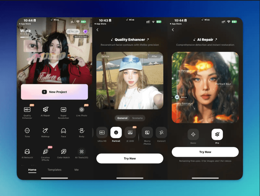 Wink’s mobile user interface